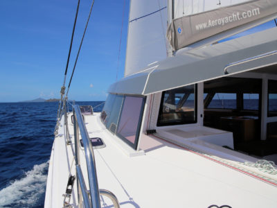 Sailing to Windward in a catamaran