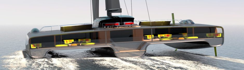 DOMUS Trimaran Concept Zero-Emission Superyacht