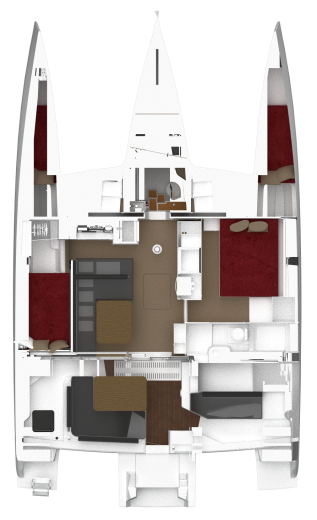 new 2 Cabin Layout NEEL 43 trimaran